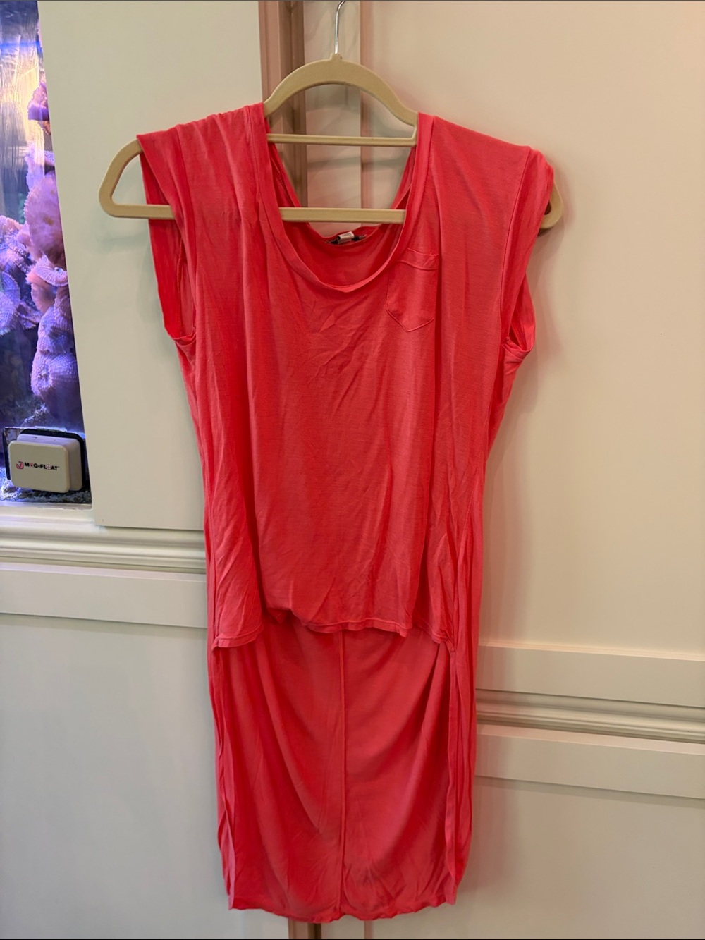 Bordeaux Coral High-Low Sleeveless Tunic